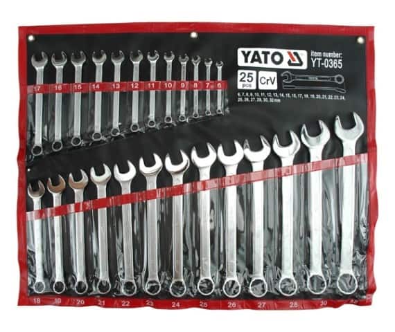 Zestaw Kluczy Płasko-Oczkowych YATO YT-0365, 25 El.