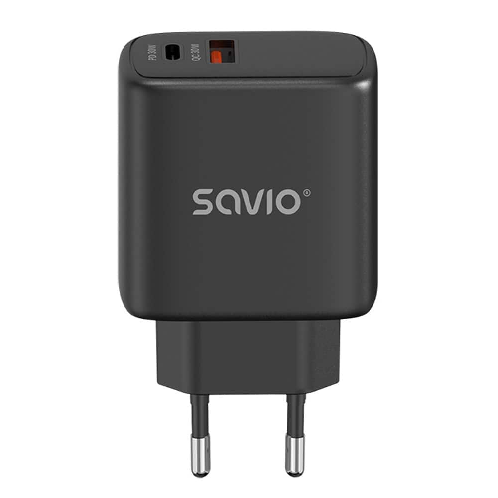 SAVIO ŁADOWARKA SIECIOWA 30W QUICK CHARGE, POWER DELIVERY 3.0 LA-06/B — zdjęcie 1 z 5