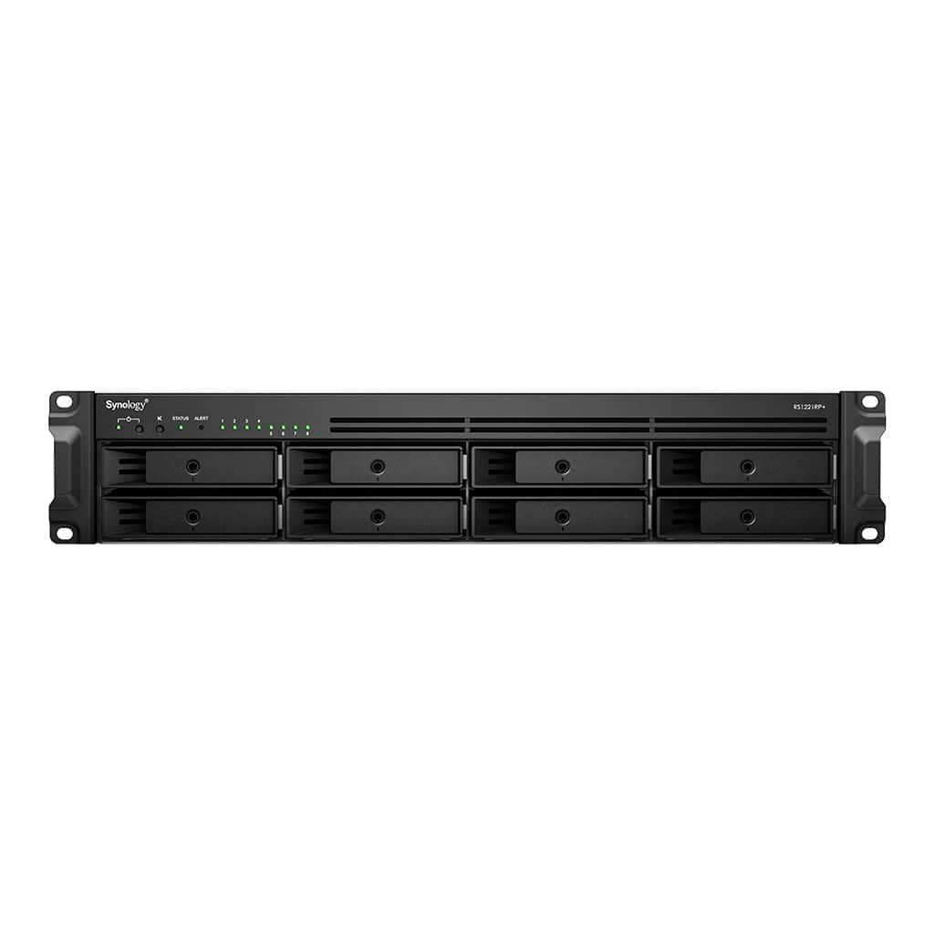 NAS Synology RS1221RP+; 2U RACK; 8x (3.5" SATA HDD/2.5" SATA HDD); AMD Ryzen V1500B; 4 GB DDR4 ECC SODIMM, 4x 1GbE RJ-45 — zdjęcie 1 z 6