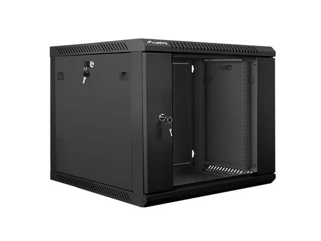 Szafa jednosekcyjna Lanberg WF01-6609-10B (9U; 500mm / 600mm / 600 mm; wisząca; Szklane; 19''; kolor czarny) — zdjęcie 1 z 4