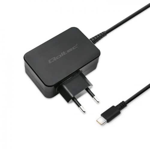 QOLTEC ŁADOWARKA SIECIOWA 65W | USB C | CZARNA — zdjęcie 1 z 6