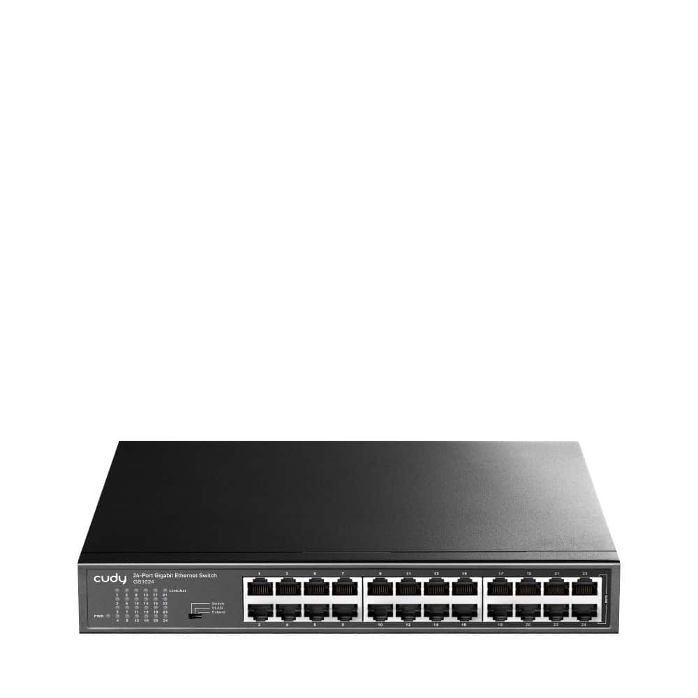 Switch CUDY GS1024 - Montaż w Stelażu, Czarny — zdjęcie 1 z 4