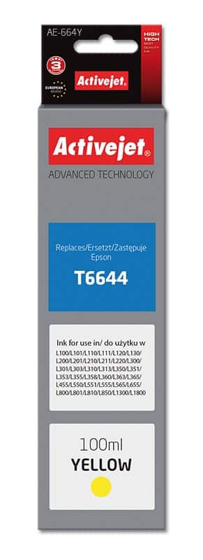 Activejet AE-664Y Buteleczka 100ml dla Epson Ecotank