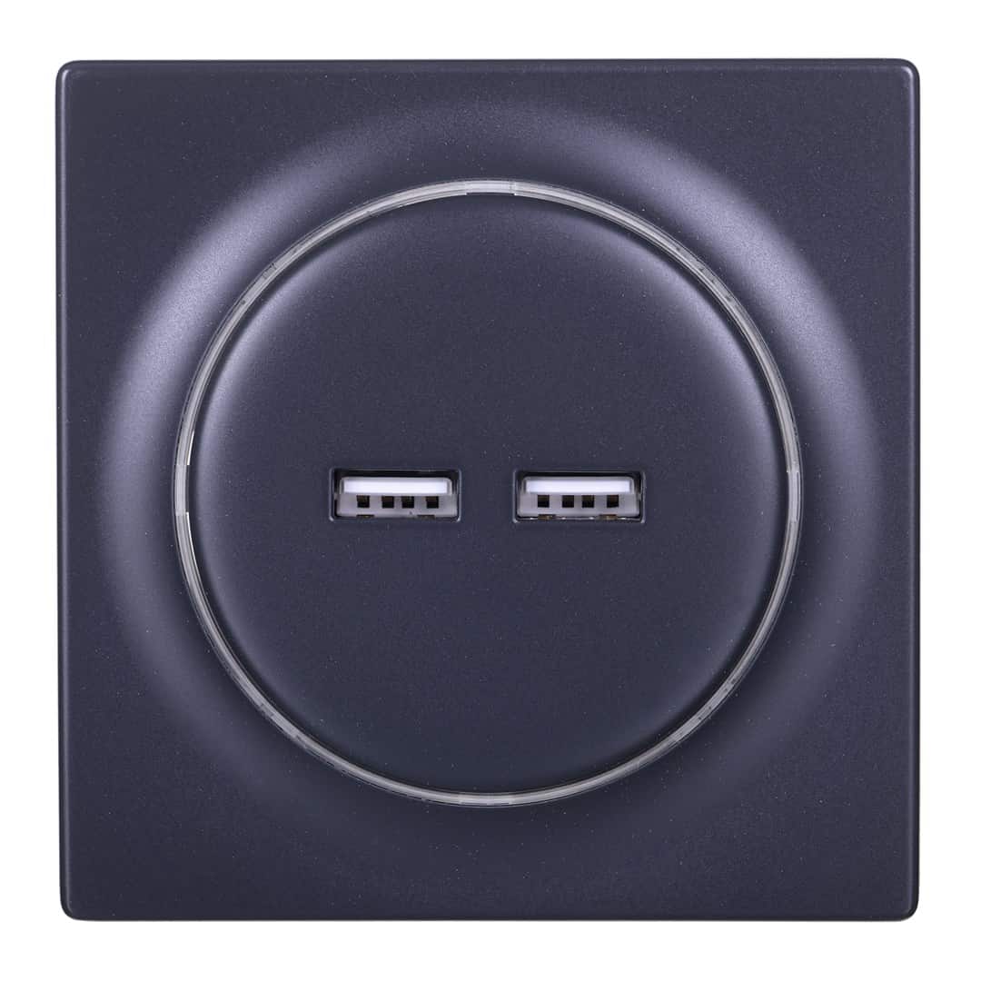 Inteligentne gniazdko USB FIBARO Walli N Outlet, antracyt (FGWU-021-8) — zdjęcie 1 z 3