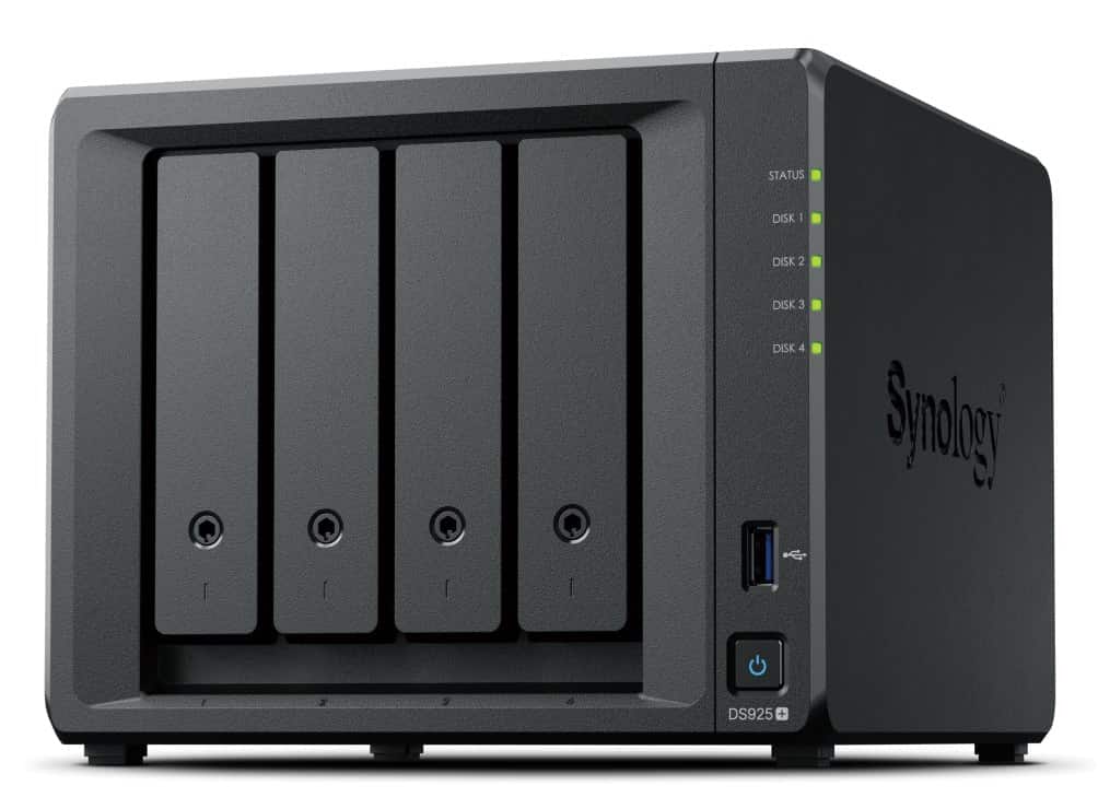 NAS Synology DS925+; Tower; 4x (3.5" SATA HDD); AMD Ryzer V1500B; 4 GB DDR4 ECC SODIMM (max. 32GB) — zdjęcie 1 z 7