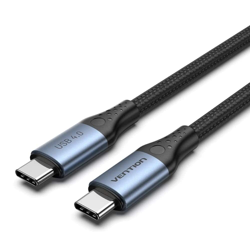 Kabel USB-C do USB-C Vention USB 4.0 5A 40Gbps w oplocie 1m — zdjęcie 1 z 4