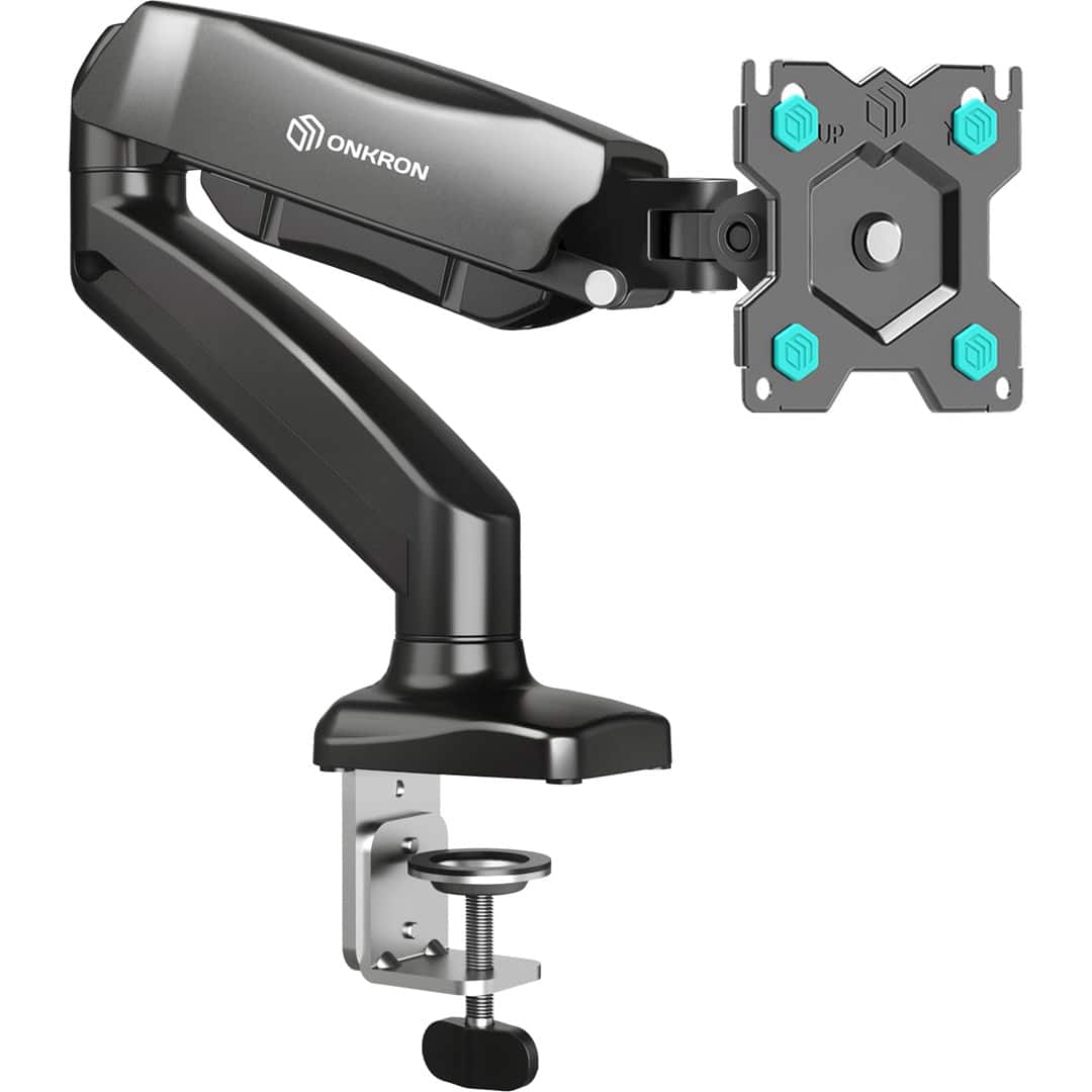 ONKRON G80-B Uchwyt biurkowy obrotowo-nachylny do monitora 13"-32" maks 8 kg, z obracaniem, czarny — zdjęcie 1 z 2