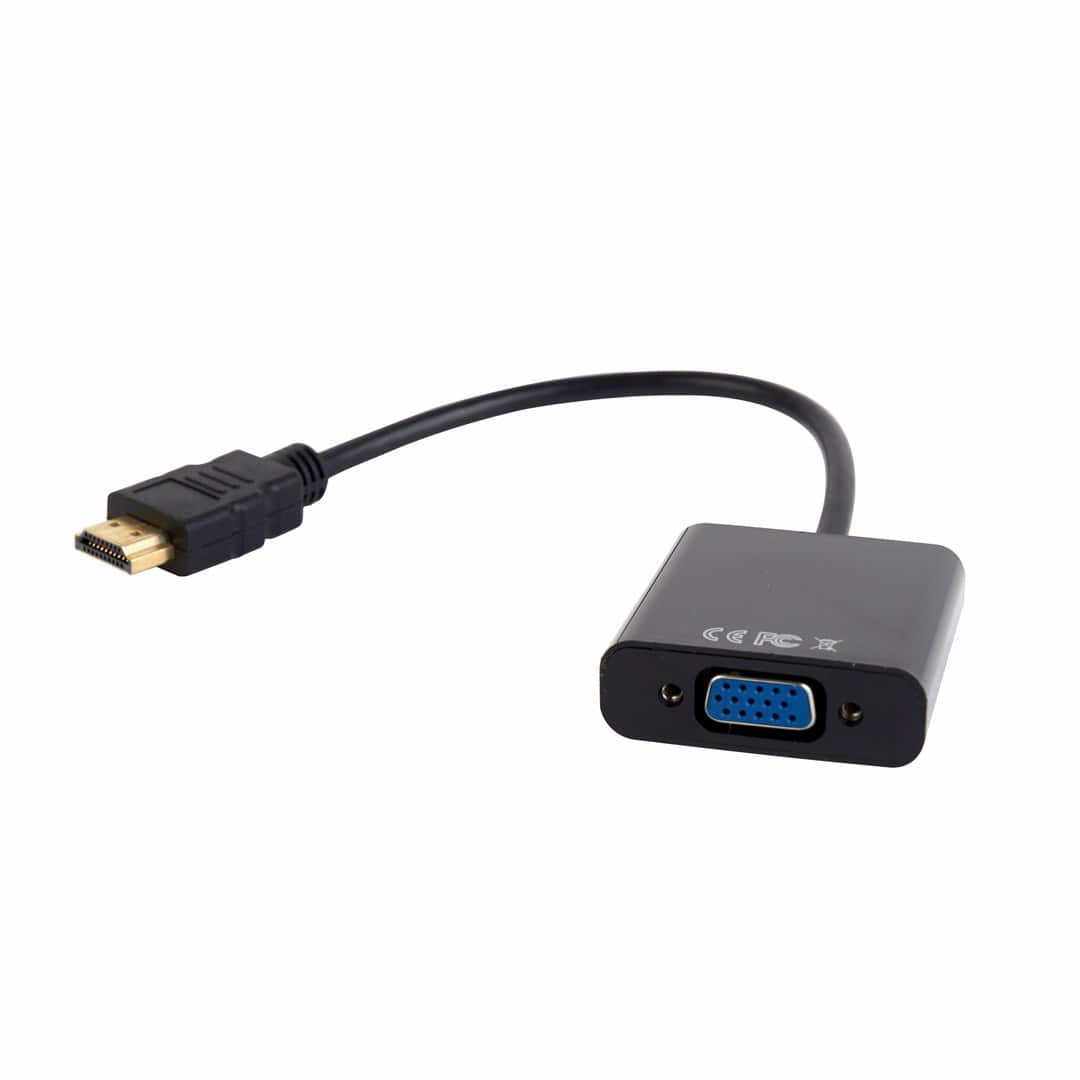 Adapter GEMBIRD A-HDMI-VGA-03 (HDMI M - D-Sub (VGA) F; 0,15m; kolor czarny) — zdjęcie 1 z 5