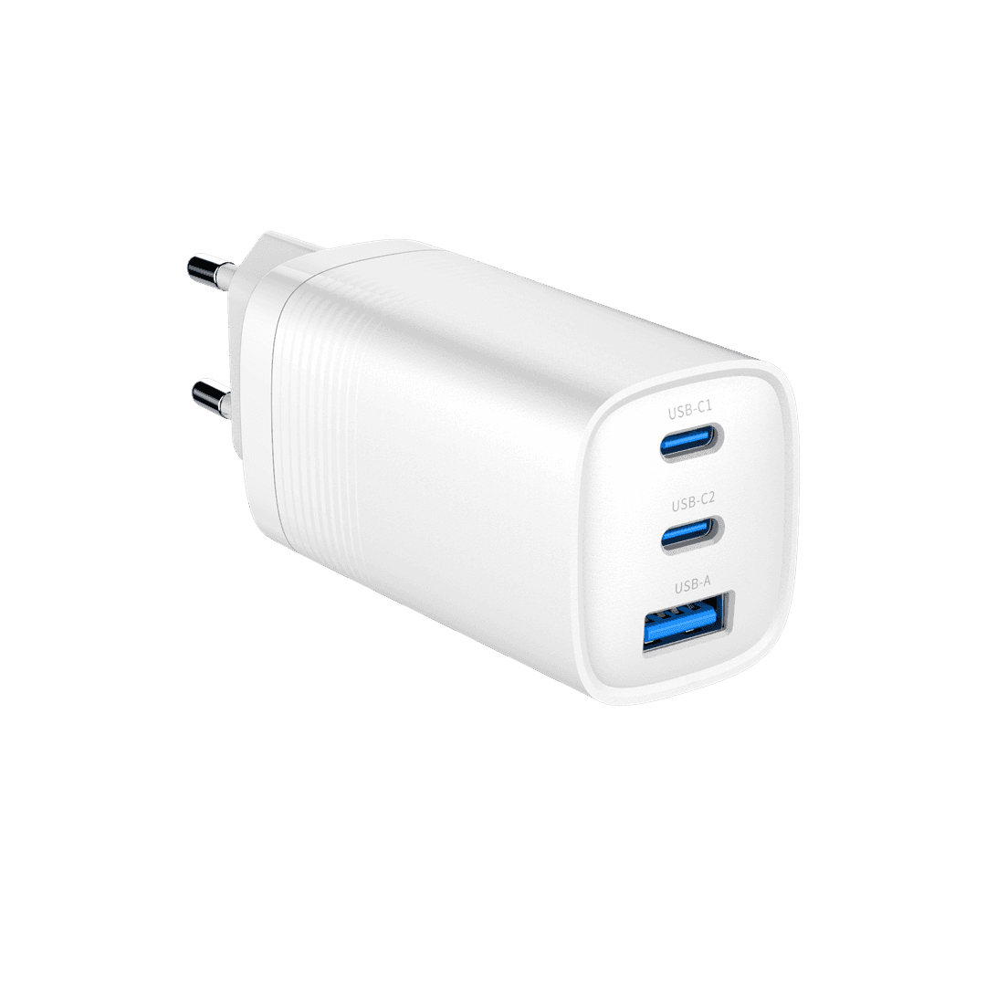GEMBIRD SZYBKA ŁADOWARKA USB POWER DELIVERY USB TYPU C, 3X USB, 65 W, GAN BIAŁA — zdjęcie 1 z 5
