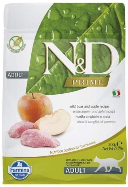 FARMINA N&D Prime Cat Boar and Apple Adult - sucha karma dla kota - 300 g — zdjęcie 1 z 8