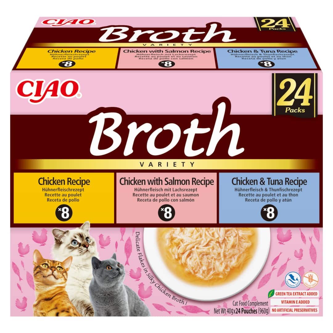 INABA CAT CIAO BROTH CHICKEN,FISH 24x40g — zdjęcie 1 z 5