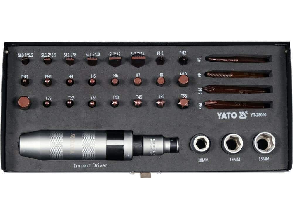 ZESTAW WKRĘTAKÓW UDAROWYCH 32 SZT YT-28000 YATO — zdjęcie 1 z 2