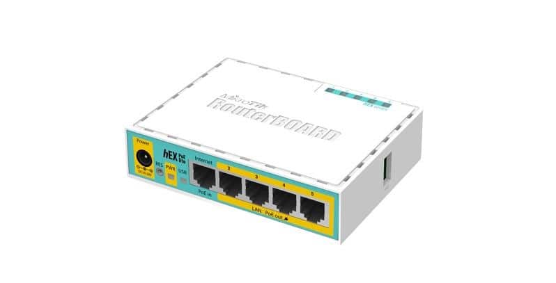 Router Mikrotik hEX PoE lite (RB750UPr2) Total Ethernet  Ports:5; Architecture:MIPSBE; CPU core:1 — zdjęcie 1 z 4