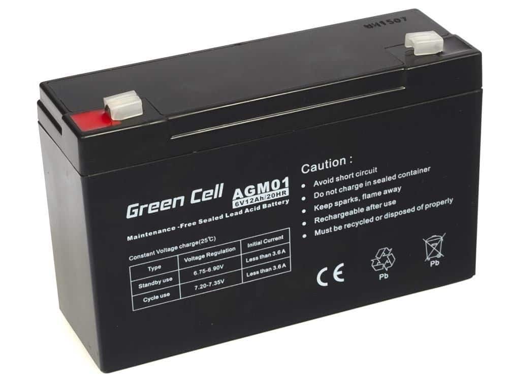 GREEN CELL AKUMULATOR ŻELOWY AGM01 6V 12AH — zdjęcie 1 z 5