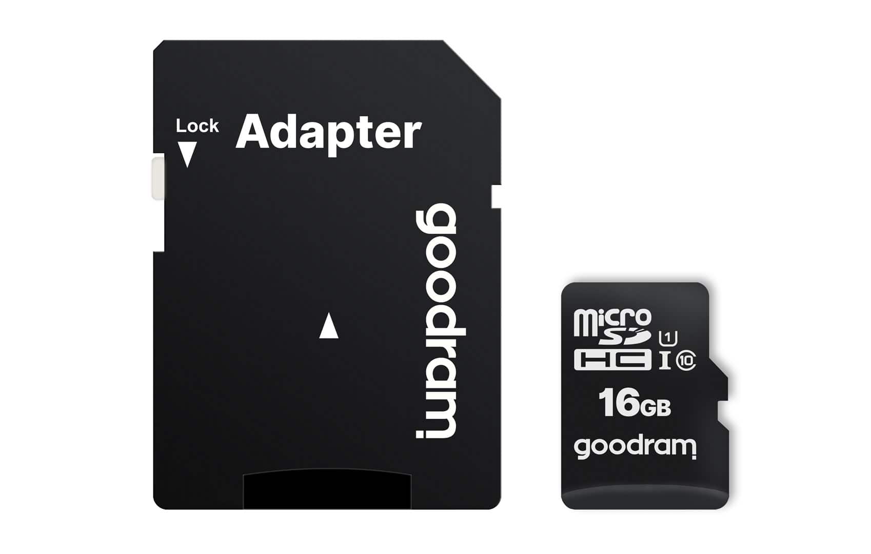 Karta pamięci GoodRam M1AA-0160R12 (16GB; Class 10, Class U1; Adapter, Karta pamięci) — zdjęcie 1 z 3