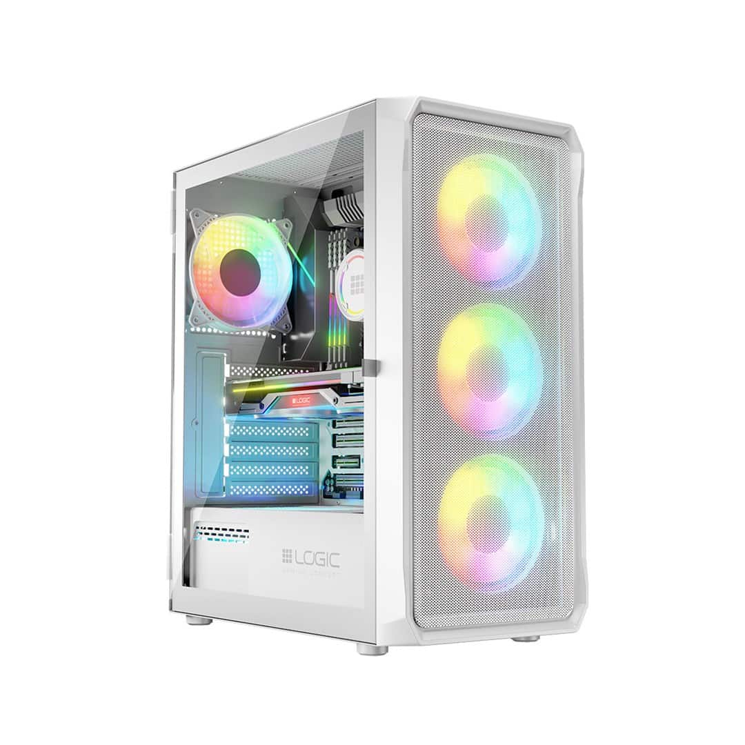 LOGIC OBUDOWA PORTOS ARGB MIDI USB 3.0 WHITE — zdjęcie 1 z 8