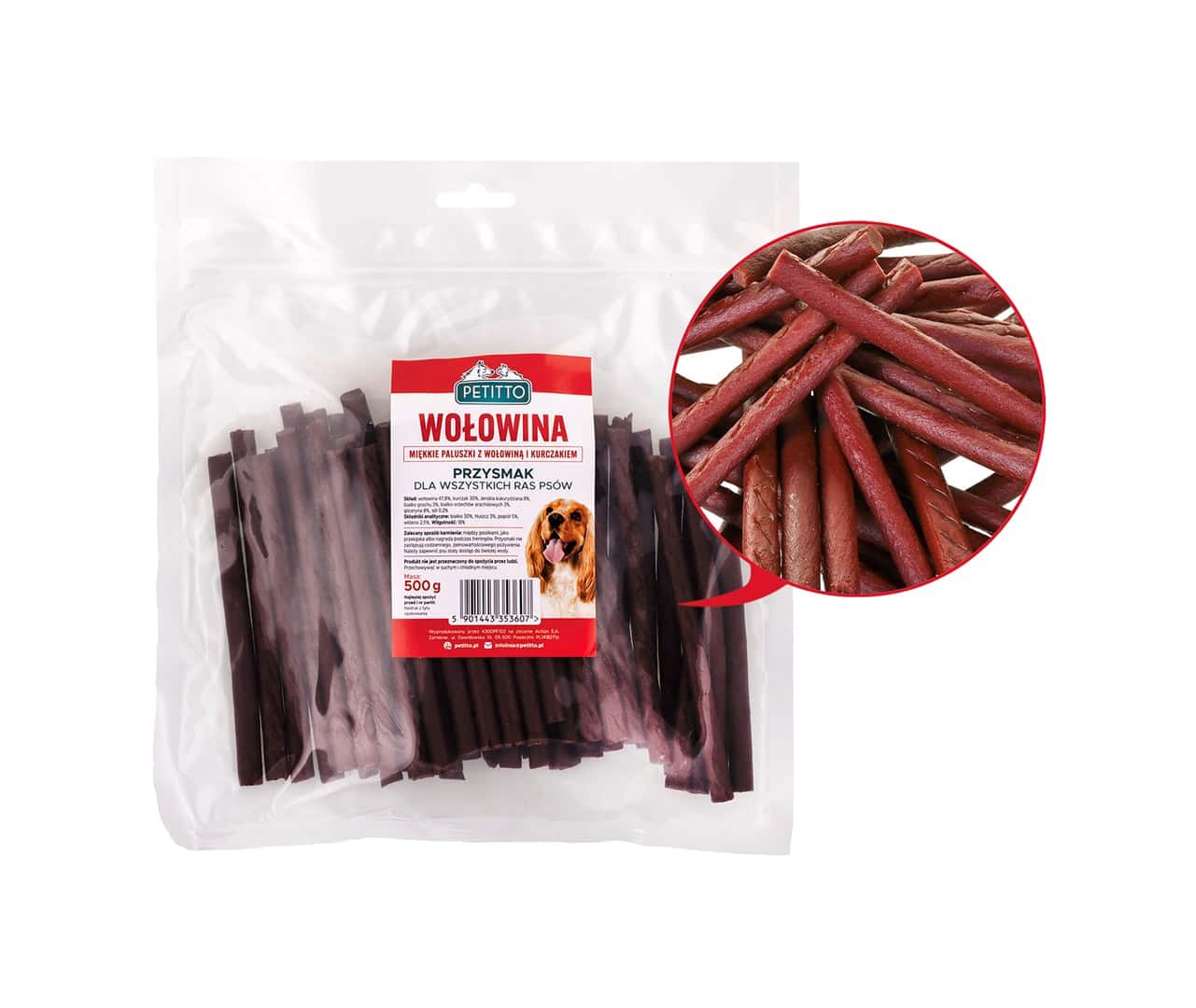 PETITTO - Miękkie Paluszki z Wołowiny - Przysmak dla psa - 500g — zdjęcie 1 z 7