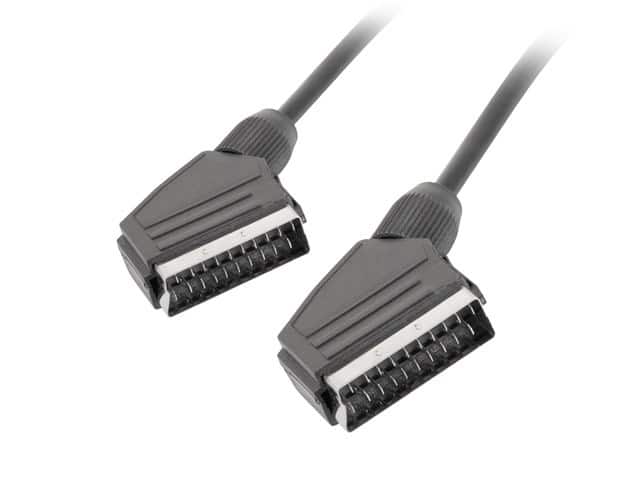 Kabel Lanberg CA-EUEU-10CC-0018-BK (SCART M - SCART M; 1,8m; kolor czarny) — zdjęcie 1 z 2