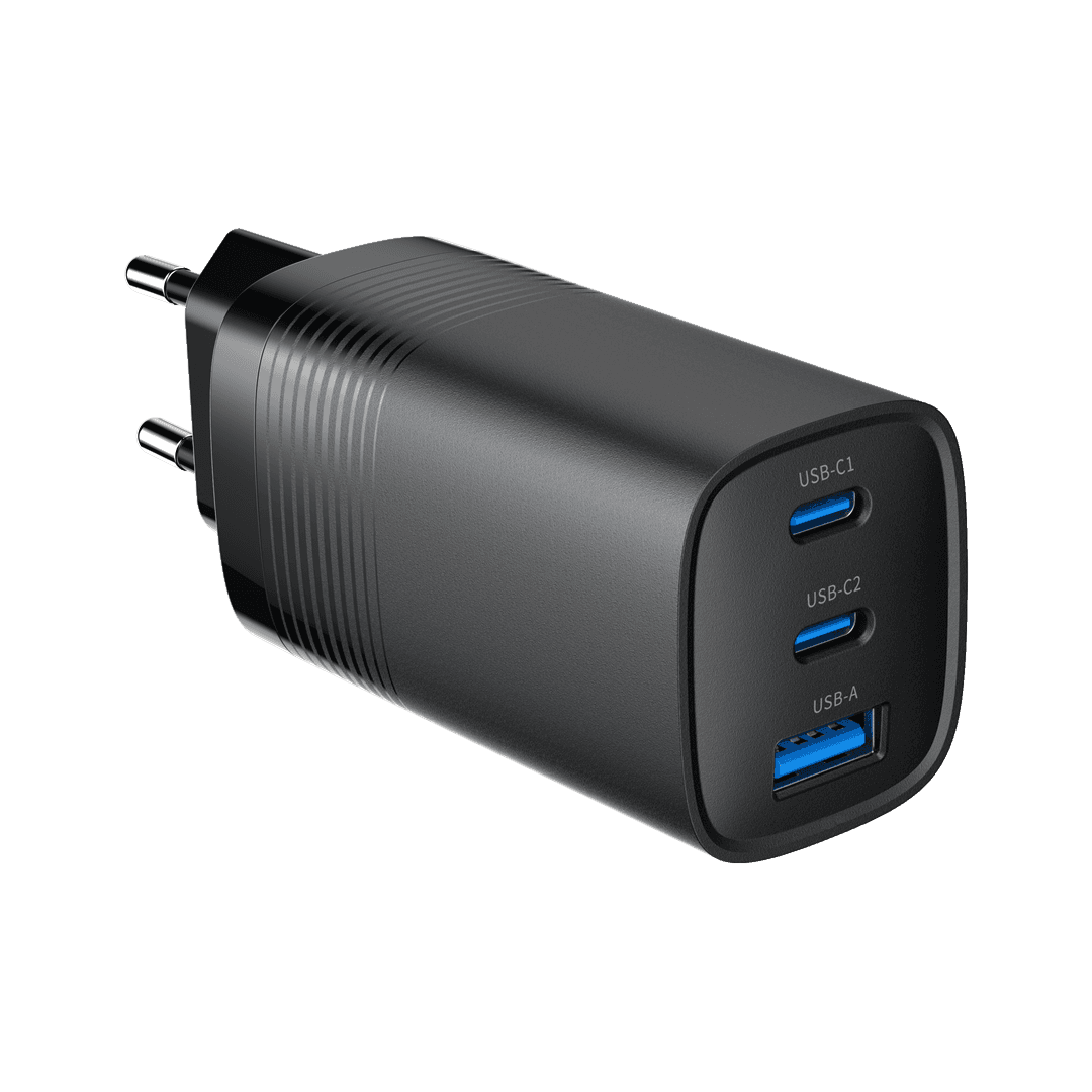 GEMBIRD SZYBKA ŁADOWARKA USB POWER DELIVERY USB TYPU C, 3X USB, 65 W, GAN CZARNA — zdjęcie 1 z 5