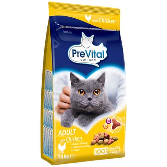 PREVITAL - Z kurczakiem - Pełnoporcjowa karma dla dorosłych kotów - karma sucha - 1,4kg — zdjęcie 1 z 8