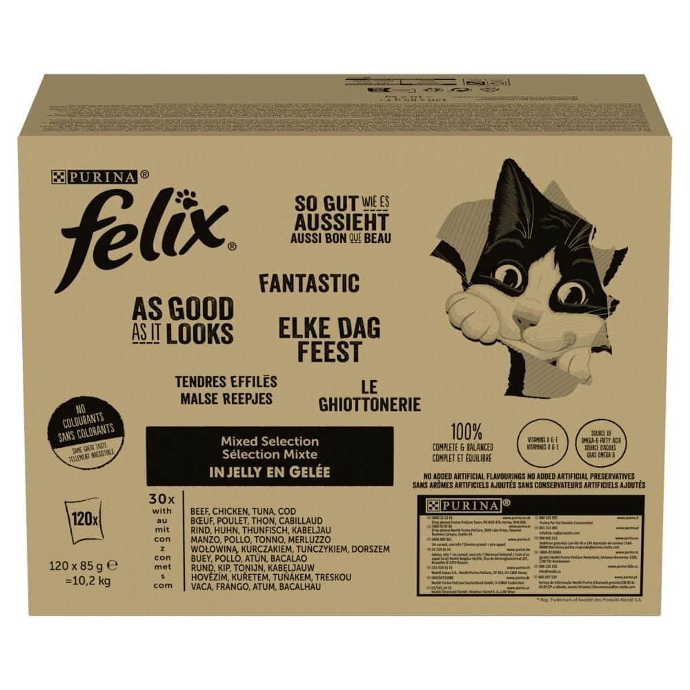 PURINA Felix MIX Smaków - mokra karma dla kota - 120x85 g — zdjęcie 1 z 6