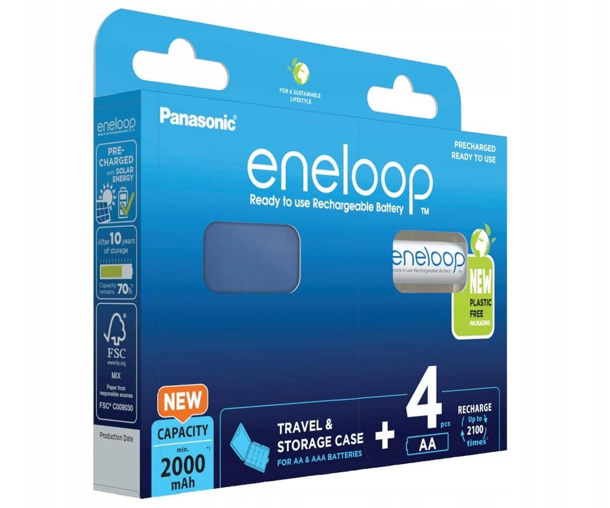 PANASONIC ENELOOP AA 2000mAh 4 szt + CASE — zdjęcie 1 z 5