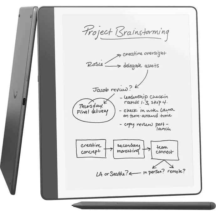 Czytnik Ebook New Kindle Scribe - 2024 release 10.2” glare-free 64GB Wi-Fi (Without Lockscreen Ads) with Premium Pen Tungsten + ładowarka 20W USB-C/USB-A EZC105W — zdjęcie 1 z 3