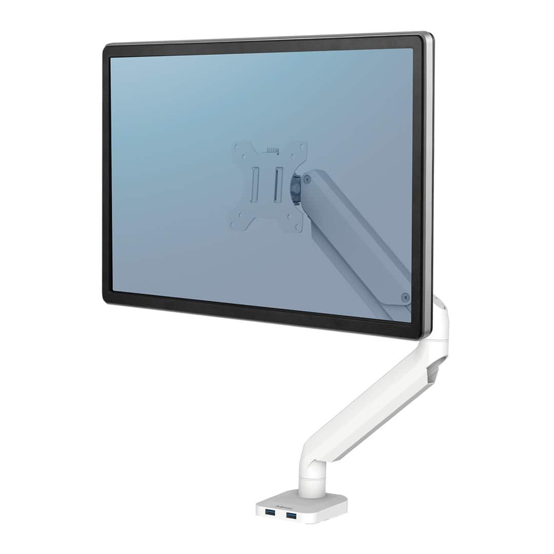 Fellowes Ergonomia  ramię na 1 monitor - seria Platinum, białe — zdjęcie 1 z 4