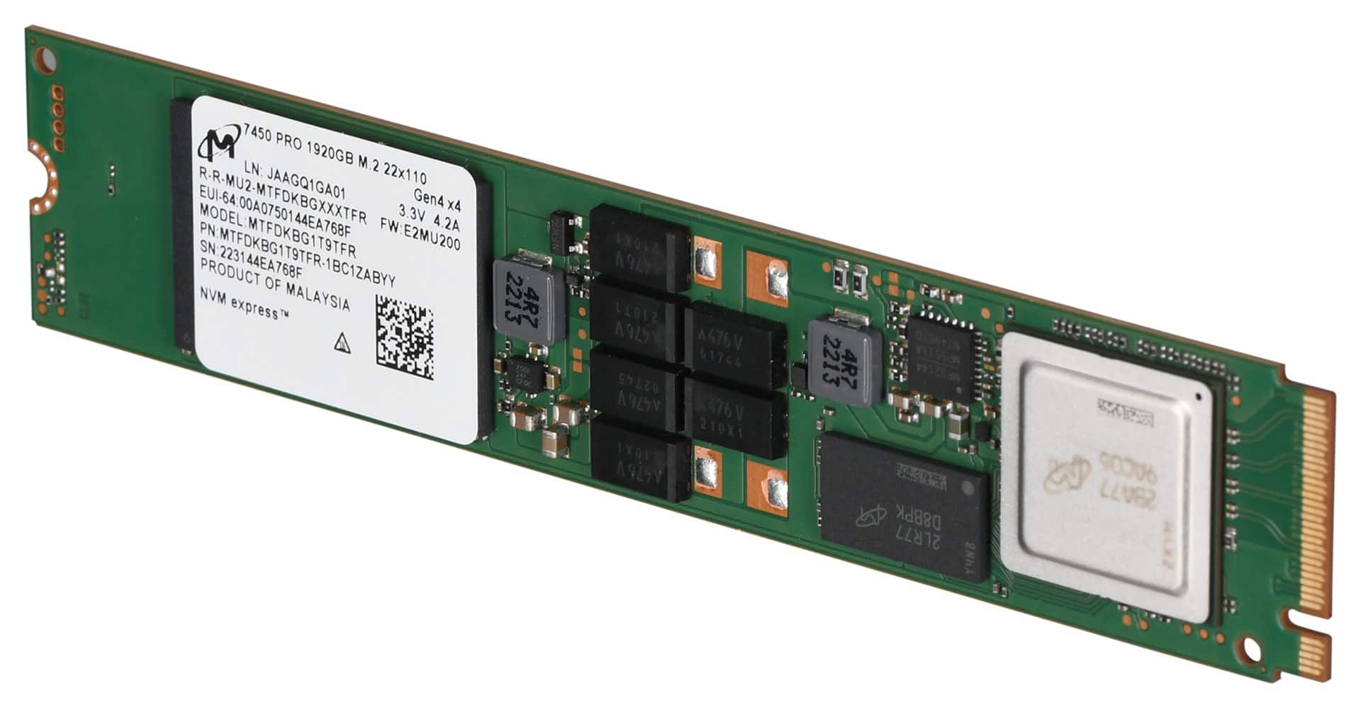 Dysk SSD Micron 7450 PRO 1.92TB M.2 (22x110) NVMe Gen4 MTFDKBG1T9TFR-1BC1ZABYYT (DWPD 1) Tray — zdjęcie 1 z 2