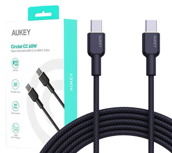 AUKEY CB-NCC2 Kabel USB-C 1,8m 60W — zdjęcie 1 z 8