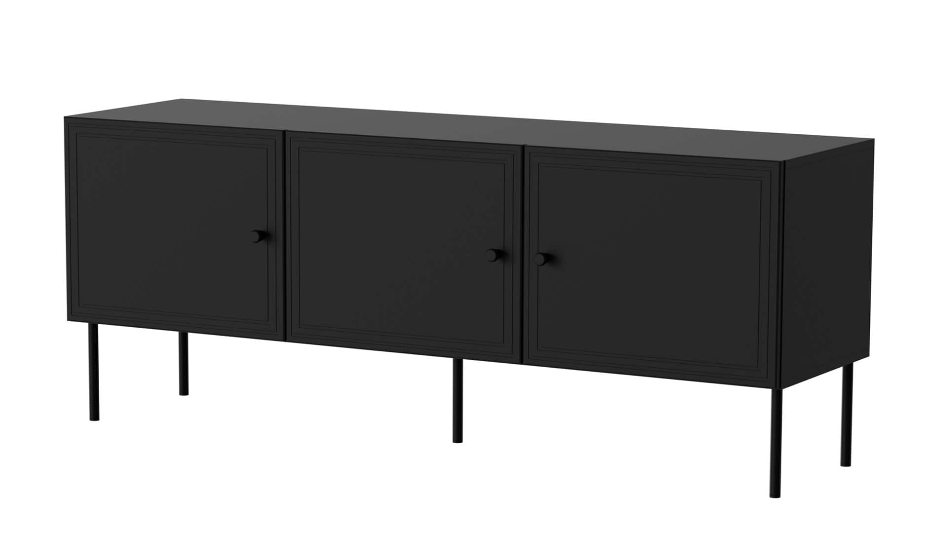 Szafka RTV 3D PALAZZO BIS 151x40x60 czarny mat — zdjęcie 1 z 3