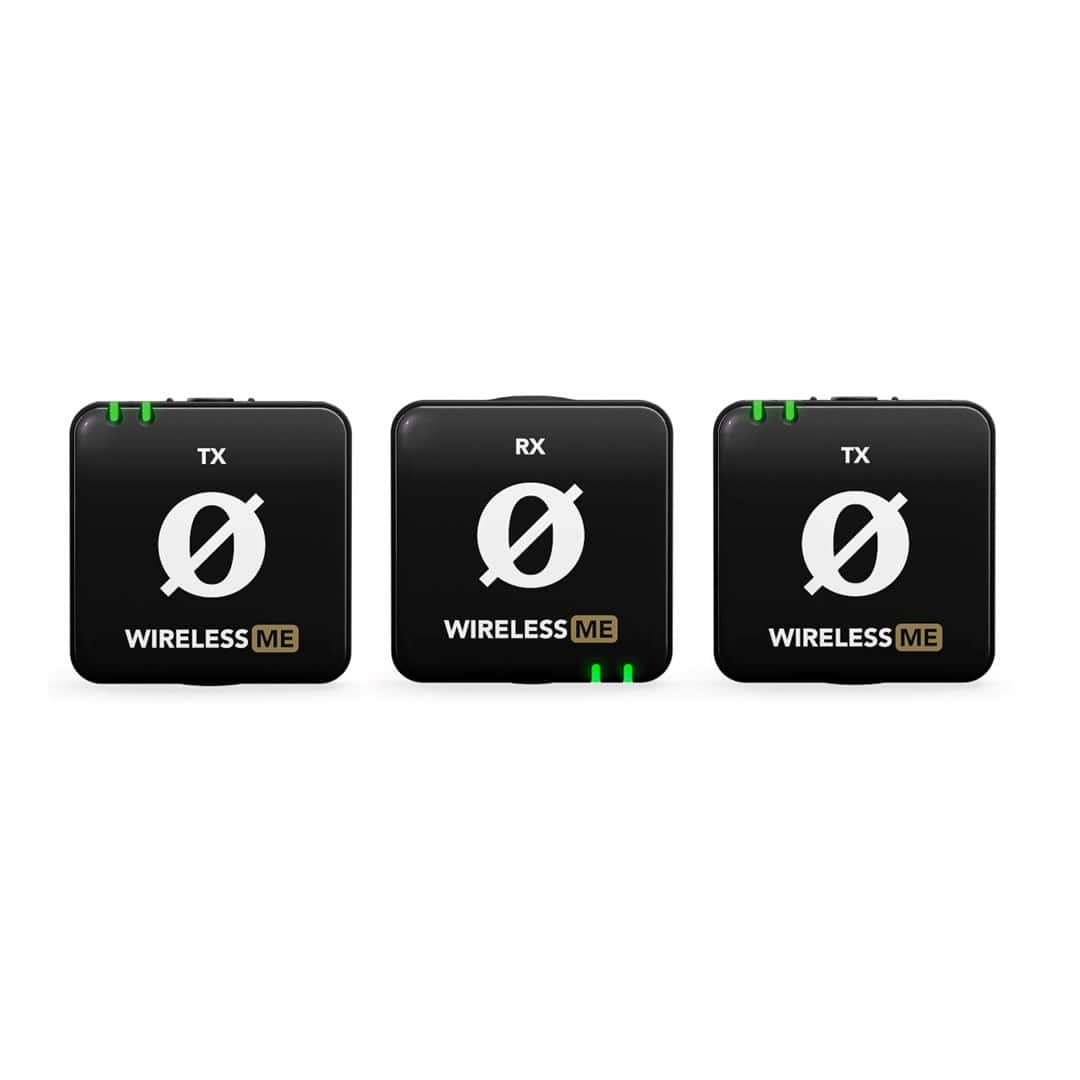 RODE Wireless ME Dual - Kompaktowy bezprzewodowy system mikrofonowy z dwoma nadajnikami do nagrywania dwukanałowego (czarny) — zdjęcie 1 z 8