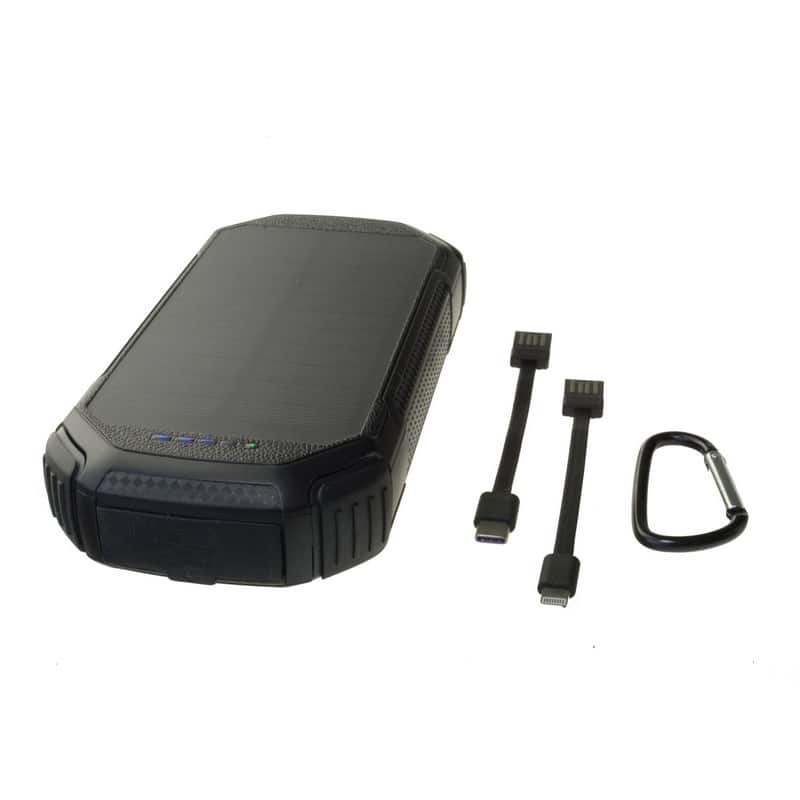 POWERNEED POWER BANK Z PANELEM SOLARNYM 20000MAH LI-POLY PV 1,5W QI 2A USB QC 3.0 LED POWER DELIVERY CZARNY S20000C — zdjęcie 1 z 5