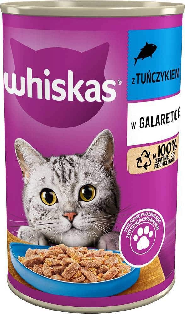 WHISKAS Adult z Tuńczykiem w galaretce - mokra karma dla kota  - puszka - 400 g