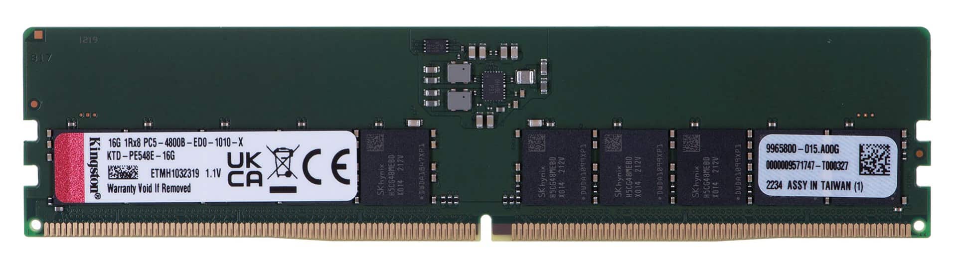 Pamięć Kingston dedykowana do Dell 16GB DDR5-4800Mhz ECC Module — zdjęcie 1 z 3