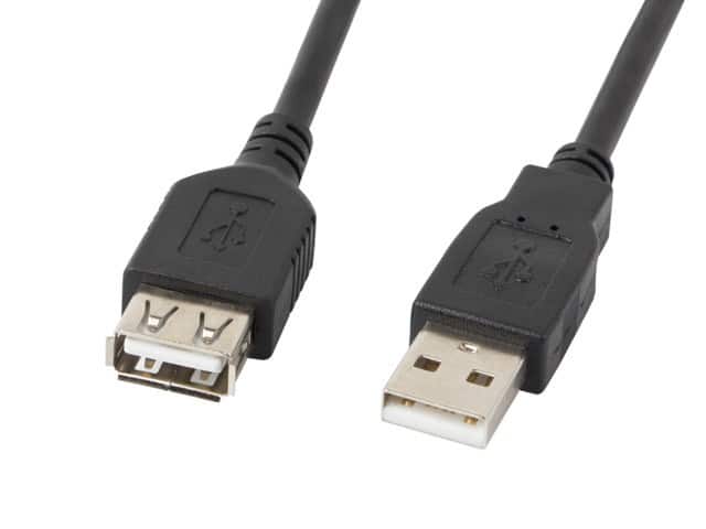 Kabel Lanberg CA-USBE-10CC-0007-BK 0,7m czarny — zdjęcie 1 z 2