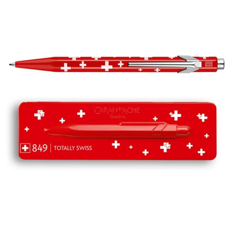 Caran d’Ache Długopis szwajcarski 849 Totally Swiss Pop Line - Swiss Flag, kolor czerwony. — zdjęcie 1 z 5