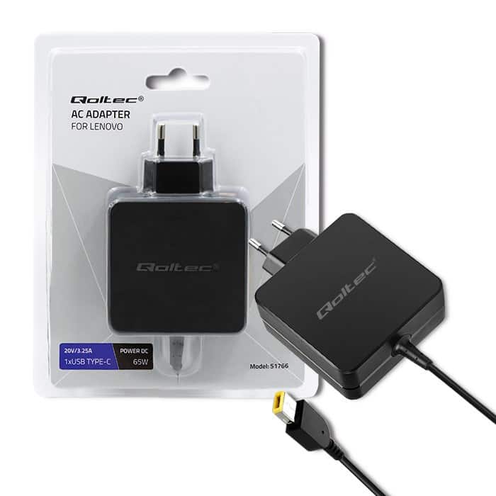 QOLTEC ZASILACZ DO LENOVO 65W 20V 3.25A — zdjęcie 1 z 8