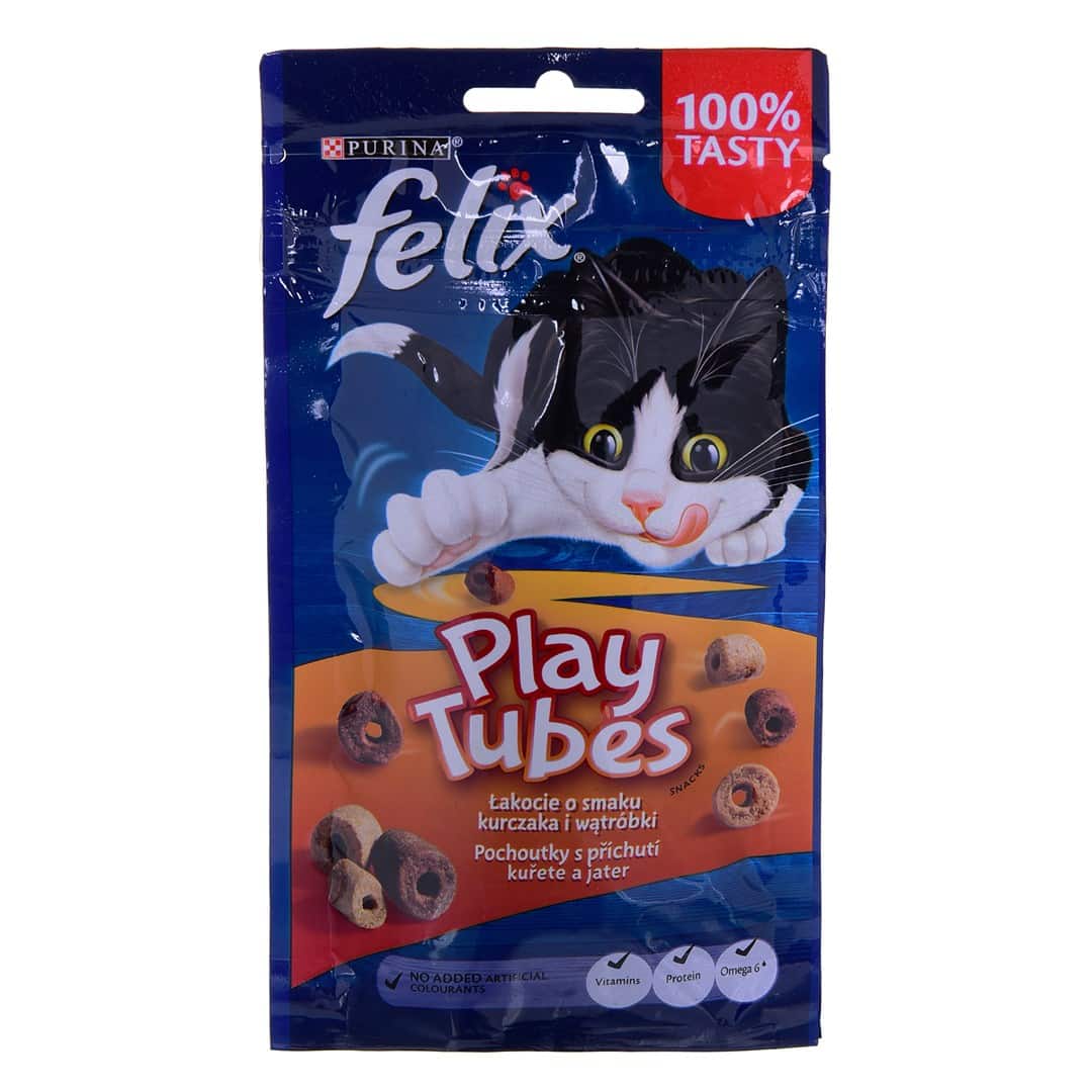 FELIX Play Tubes Kurczak, Wątróbka - przysmak dla kota - 50 g — zdjęcie 1 z 2