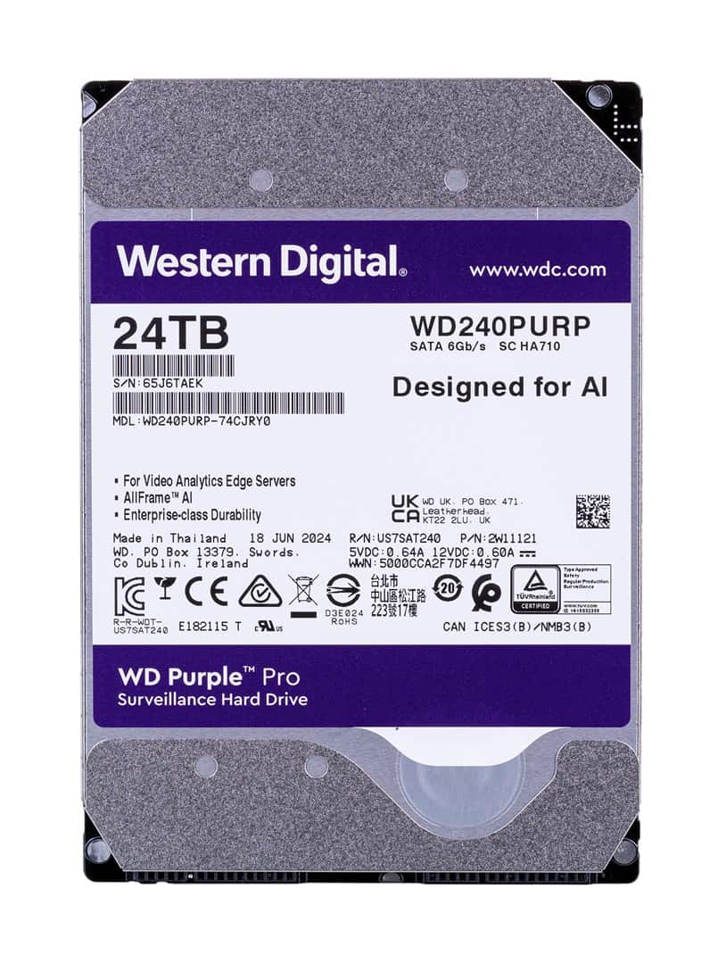 Dysk HDD WD Purple Pro 24 TB 3.5" 512MB — zdjęcie 1 z 3