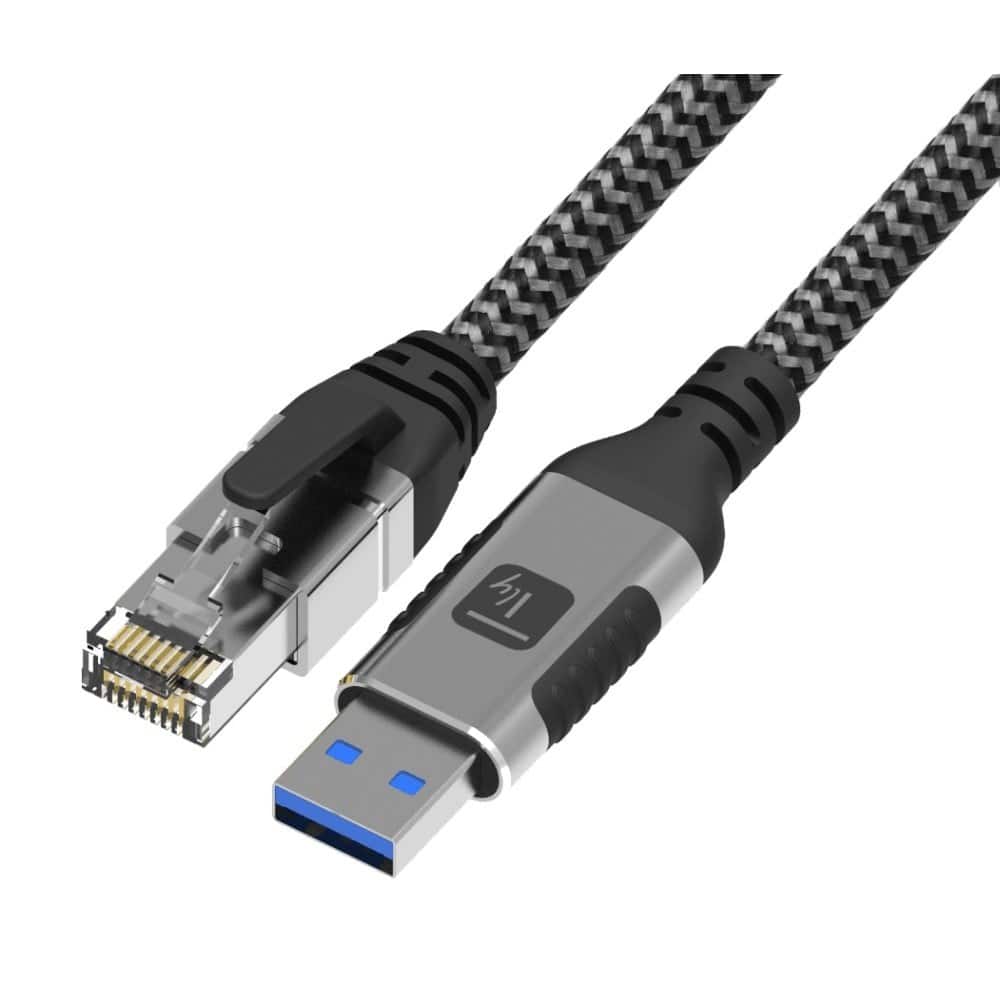 TECHLY ADAPTER/KABEL SIECIOWY USB-A NA GIGABIT ETHERNET RJ45 1M — zdjęcie 1 z 8
