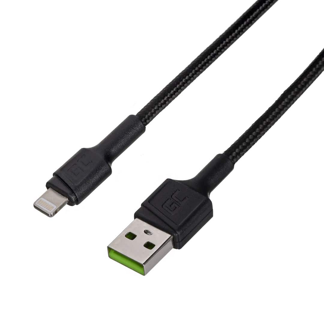 GREEN CELL KABEL KABGC24 GC POWERSTREAM USB-A - LIGHTNING 30CM, SZYBKIE ŁADOWANIE — zdjęcie 1 z 4