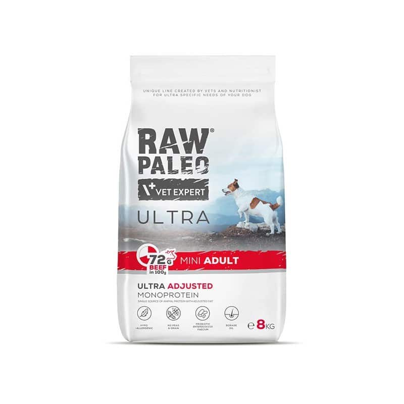VetExpert Raw Paleo Ultra Beef Mini Adult - Karma sucha dla psów - 8kg — zdjęcie 1 z 3