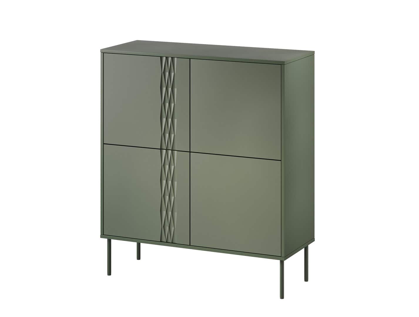 Komoda 4D TRESSE 100x40x110 zieleń mat — zdjęcie 1 z 4