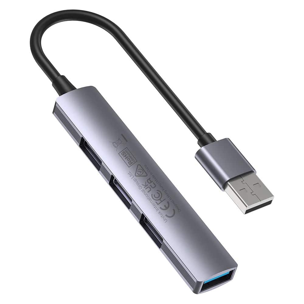 UNITEK HUB USB-A 1XUSB-A 5 GBPS, 3XUSB-A 2.0 ALU — zdjęcie 1 z 3
