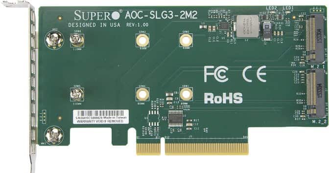 Karta riser Supermicro AOC-SLG3-2M2-O Zielona