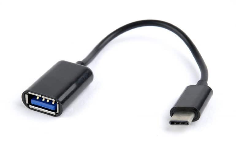 Kabel GEMBIRD A-OTG-CMAF2-01 (USB typu C M - USB 2.0 F; 0,20m; kolor czarny) — zdjęcie 1 z 2