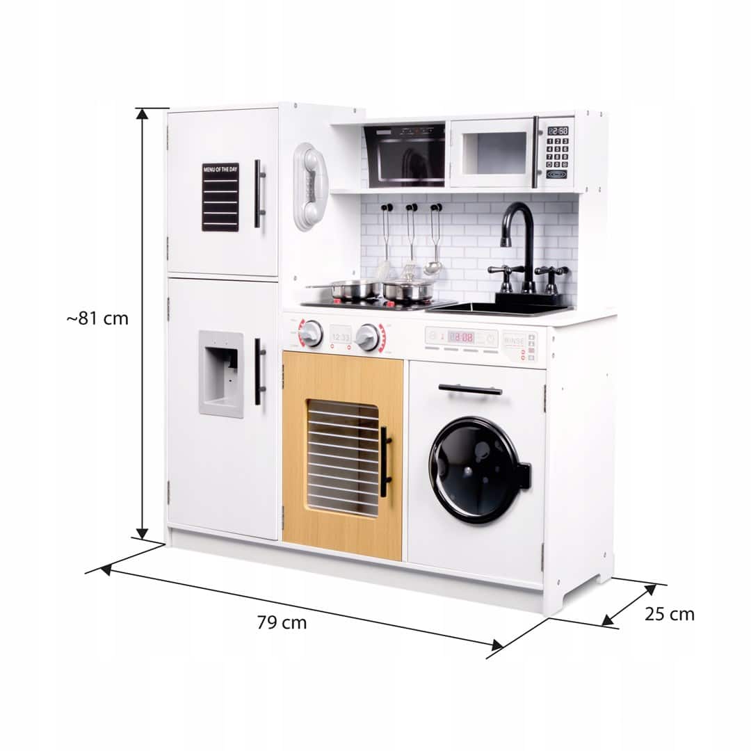 PROMIS KUCHNIA DZIECIĘCA DREWNIANA Z AKCESORIAMI K — zdjęcie 1 z 6