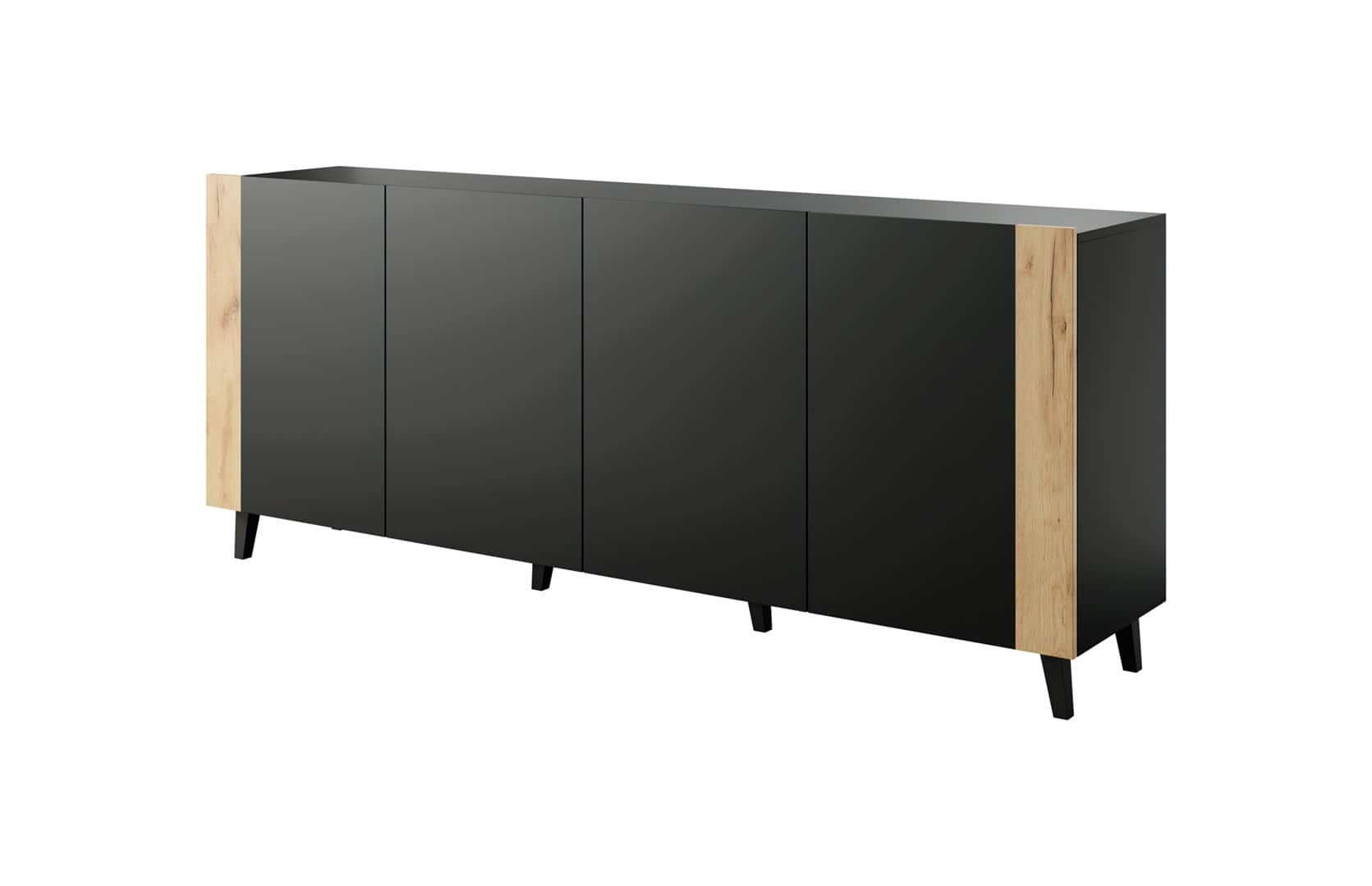 Komoda FARO 200x42x82 czarny mat — zdjęcie 1 z 3