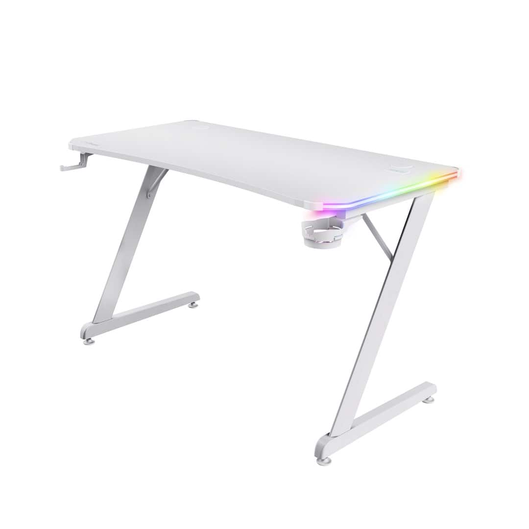 Biurko gamingowe TRUST GXT 709W LUMINUS RGB WHITE — zdjęcie 1 z 8